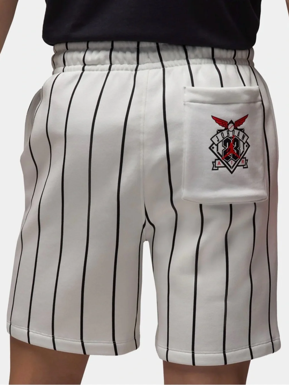 Air Jordan Brooklyn Diamond Fleece Shorts Mens Sz LARGE L White Black Striped